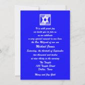 Bar Mitzvah Uitnodiging Blauwe Ster van David Uitn (Achterkant)