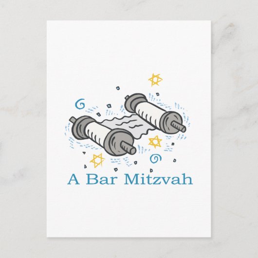 Bar Mitzvah Uitnodiging Briefkaart (Voorkant)