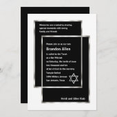 Bar Mitzvah uitnodiging elke kleur die u wilt (Voorkant / Achterkant)