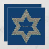 Bar Mitzvah Uitnodiging Emanuel Star David Gold (Voorkant / Achterkant)