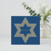 Bar Mitzvah Uitnodiging Emanuel Star David Gold (Staand voorkant)