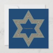 Bar Mitzvah Uitnodiging Emanuel Star David Gold (Voorkant)