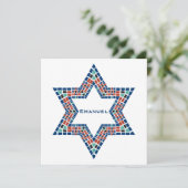 Bar Mitzvah Uitnodiging Emanuel Star David Mosaic (Staand voorkant)