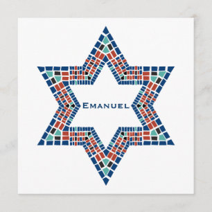 Bar Mitzvah Uitnodiging Emanuel Star David Mosaic