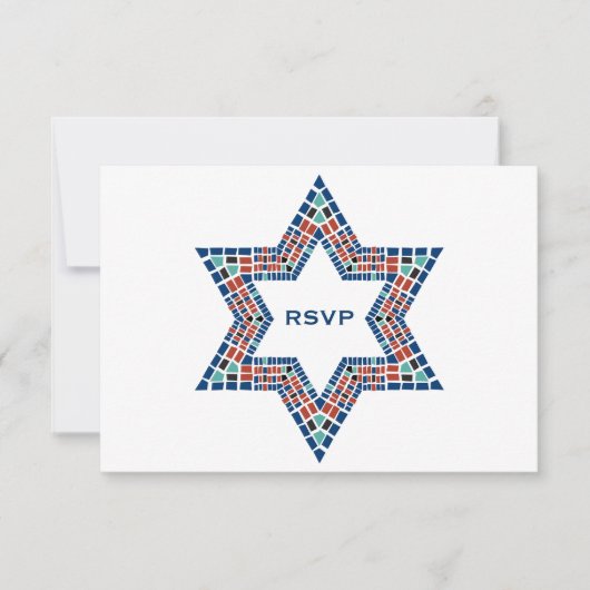 Bar Mitzvah Uitnodiging Emanuel Star David Mosaic (Voorkant)