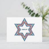 Bar Mitzvah Uitnodiging Emanuel Star David Mosaic (Staand voorkant)