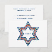 Bar Mitzvah Uitnodiging Emanuel Star David Mosaic (Voorkant / Achterkant)