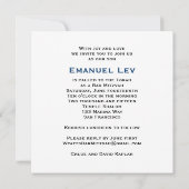 Bar Mitzvah Uitnodiging Emanuel Star David Navy (Achterkant)