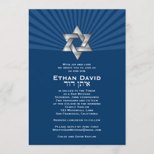 Bar Mitzvah Uitnodiging Ethan David Custom