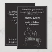 Bar Mitzvah Uitnodiging - Het lezen van de Torah (Voorkant / Achterkant)