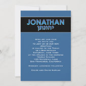 Bar Mitzvah Uitnodiging Jonathan Hebrew Blue (Voorkant)