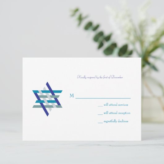 Bar Mitzvah Uitnodiging | Reactiekaart (Staand voorkant)