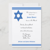 Bar Mitzvah Uitnodiging - Silver Metallic Uitnodig (Voorkant)