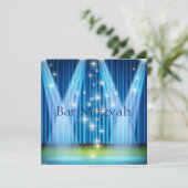 Bar Mitzvah uitnodiging, verlicht podium Kaart (Staand voorkant)
