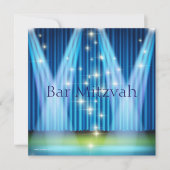 Bar Mitzvah uitnodiging, verlicht podium Kaart (Voorkant)