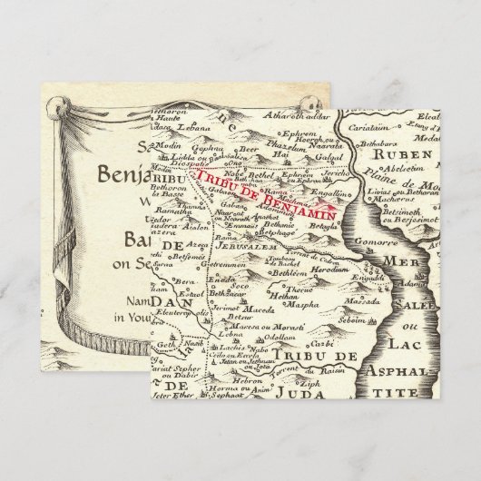 Bar Mitzvah Uitnodiging voor een jongen genaamd Be (Voorkant / Achterkant)