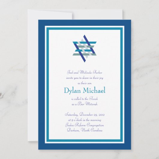 Bar Mitzvah Uitnodiging | Woven Star (Voorkant)