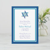 Bar Mitzvah Uitnodiging | Woven Star (Staand voorkant)