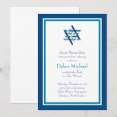 Bar Mitzvah Uitnodiging | Woven Star (Voorkant / Achterkant)
