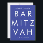 BAR MITZVAH Ultra Modern blauw wit QR CODE RSVP Kaart<br><div class="desc">BAR MITZVAH Ultra Modern blauw wit QR CODE RSVP & UITNODIGINGEN</div>