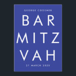 BAR MITZVAH Ultra Modern blauw wit QR CODE RSVP Kaart<br><div class="desc">BAR MITZVAH Ultra Modern blauw wit QR CODE RSVP & UITNODIGINGEN</div>