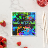 Bar Mitzvah Verf Splatter, Verf Bal Papier Servet (Insitu)