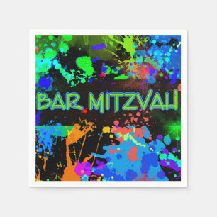 Bar Mitzvah Verf Splatter, Verf Bal Papier Servet