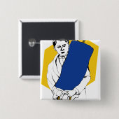Bar MItzvah Vierkante Button 5,1 Cm (Voorkant /achterkant)