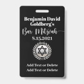 Bar Mitzvah VIP Lanyard BADGE (Achterkant)