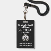 Bar Mitzvah VIP Lanyard BADGE (Achterkant met lanyard)
