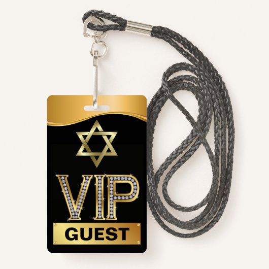 Bar Mitzvah VIP Lanyard BADGE (Voorkant met draagriem)