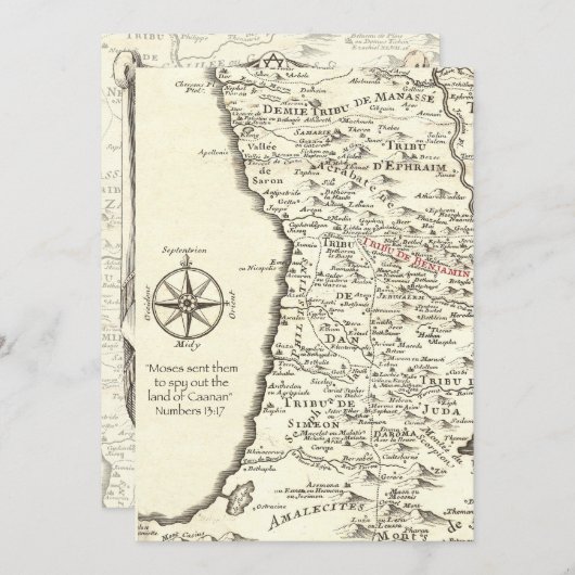 Bar Mitzvah voor een jongen genaamd Benjamin Kaart (Voorkant / Achterkant)