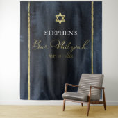 Bar Mitzvah Waterverf Achtergronden | Abstract bla Wandkleed (In situ)