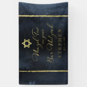 Bar Mitzvah Waterverf Banner Abstract Blauw vergul (Verticaal)