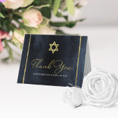 Bar Mitzvah Waterverf Dank u | Abstract blauw Notitiekaartje