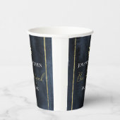 Bar Mitzvah Waterverf Papier Cups | Abstract blauw Papieren Bekers (Rechts)