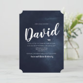 Bar Mitzvah Waterverf uitnodiging (Staand voorkant)