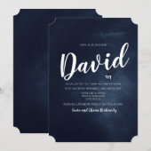 Bar Mitzvah Waterverf uitnodiging (Voorkant / Achterkant)