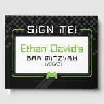 BAR MITZVAH WELKOM gamer cool zwart limoengroen Gastenboek<br><div class="desc">door kat massard >>> WWW.SIMPLYSWEETPAPERIE.COM<<< - - - - - - - - - - - - - - - - A super cool GAMER THEMED welcome sign for your event. Setup as a template it is simple for you to add your own details, or hit the customize button and...</div>