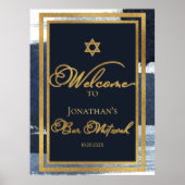 Bar Mitzvah Welkomstborden | WATERVERF ABSTRACT Poster (Voorkant)
