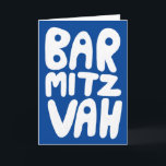 BAR MITZVAH  Wenskaart Blauw Wit Kaart<br><div class="desc">Hand getekende tekst door mij voor jou. Voeg je eigen tekst toe aan de binnenkant van de kaart of verander de achtergrondkleuren. Kijk voor meer design en kleuren in mijn winkel! Of laat het me weten als je iets op maat wilt. Ik heb ook bijpassend inpakpapier en natuurlijk zowel Bar...</div>
