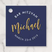 BAR MITZVAH wil moderne goudkalligrafie in de mari