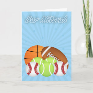 Bar Mitzvah With Various Sport Balls, Tennis, Base Kaart