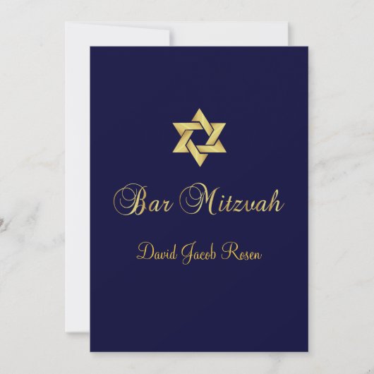 Bar Mitzvah/zwart/goud/dij achtergrondkleur Kaart (Voorkant)