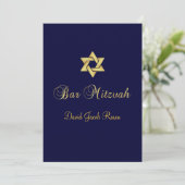 Bar Mitzvah/zwart/goud/dij achtergrondkleur Kaart (Staand voorkant)