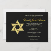 Bar Mitzvah/zwart/goud/dij achtergrondkleur Kaart (Achterkant)