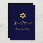 Bar Mitzvah/zwart/goud/dij achtergrondkleur Kaart (Voorkant / Achterkant)
