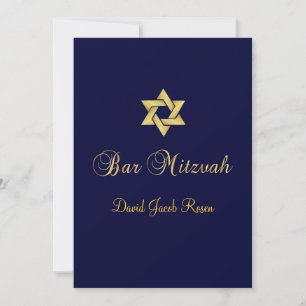 Bar Mitzvah/zwart/goud/dij achtergrondkleur Kaart