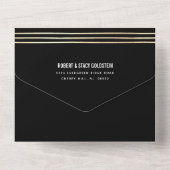 Bar Mitzvah Zwart Goud Folie Script Tallit Modern All In One Uitnodiging (Achterkant)