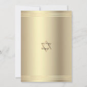 Bar Mitzvah Zwart Goud Folie Script Vet Modern Kaart (Achterkant)